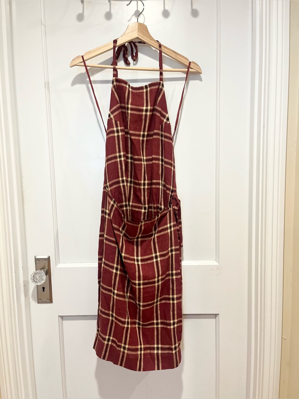 NWT Lauren Ralph Lauren Plaid Linen Halter Dress Indian Summer Vintage Deadstock